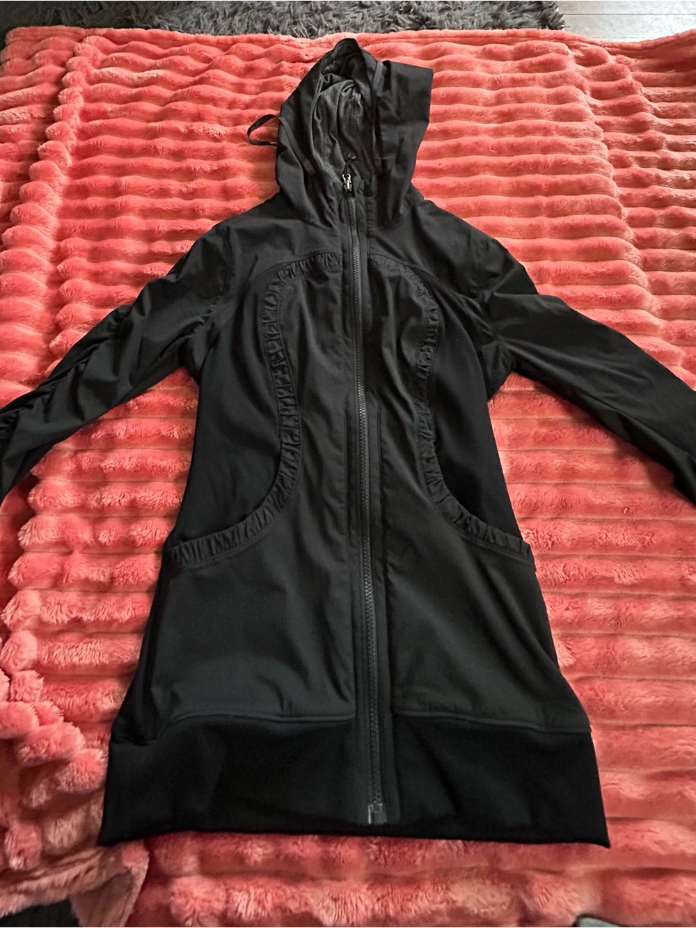 lululemon athletica Black Hooded Long Zip Jacket